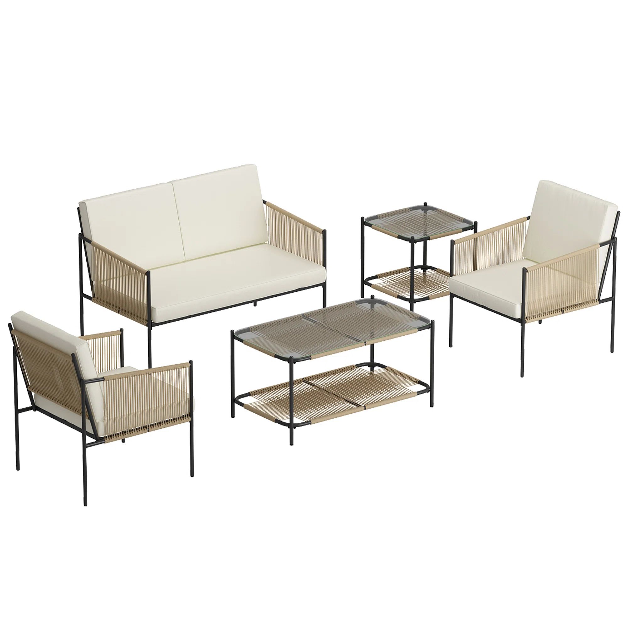 Camesha 4 - Person Outdoor Seating Group with Cushions | Wayfair North America