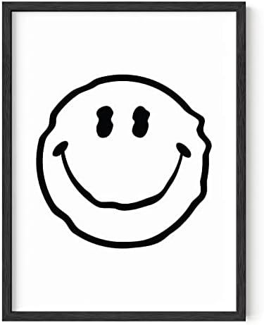 Smiley Face Posters White Wavy Smiley - By Haus and Hues | Cool Posters for Room Aesthetic Dope P... | Amazon (US)