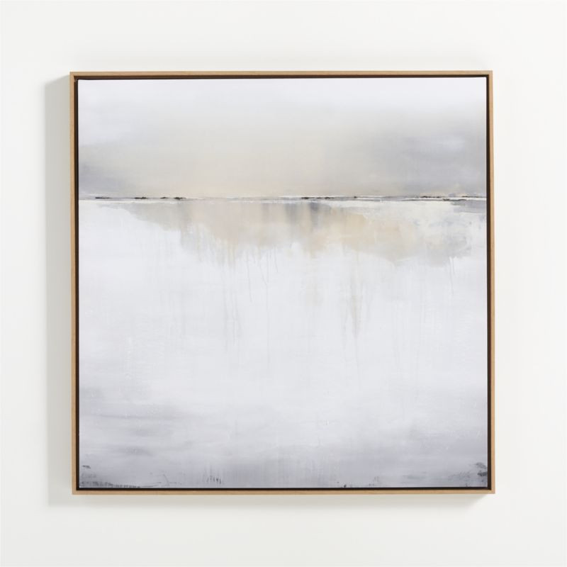 "One More Day" Grey Canvas and Acrylic 41"x41" Framed Wall Art Print | Crate & Barrel | Crate & Barrel