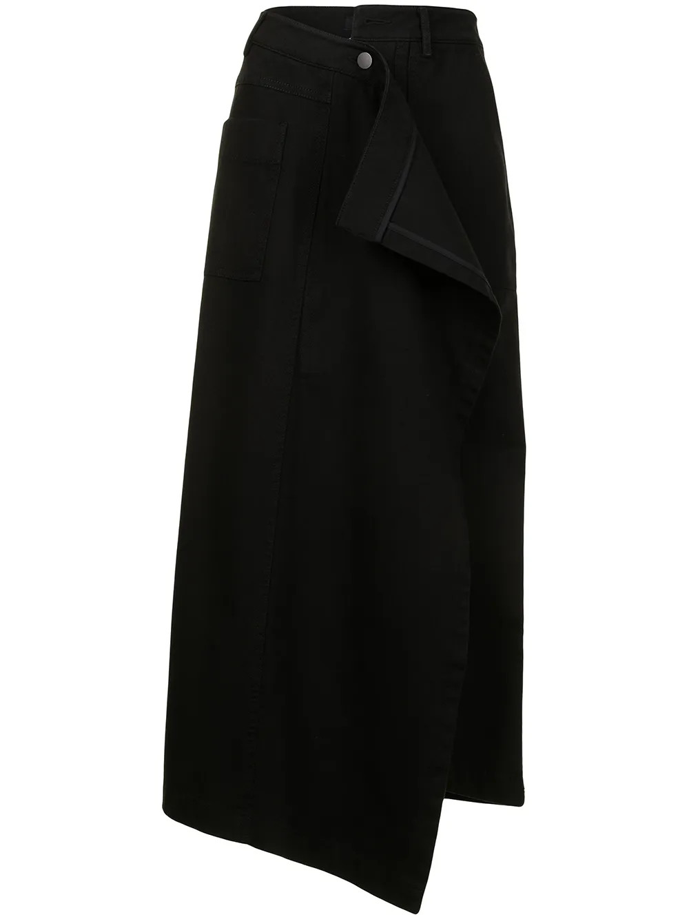 asymmetric draped-front midi skirt | Farfetch Global