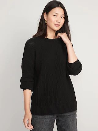 Textured-Knit Tunic Sweater for Women | Old Navy (US)