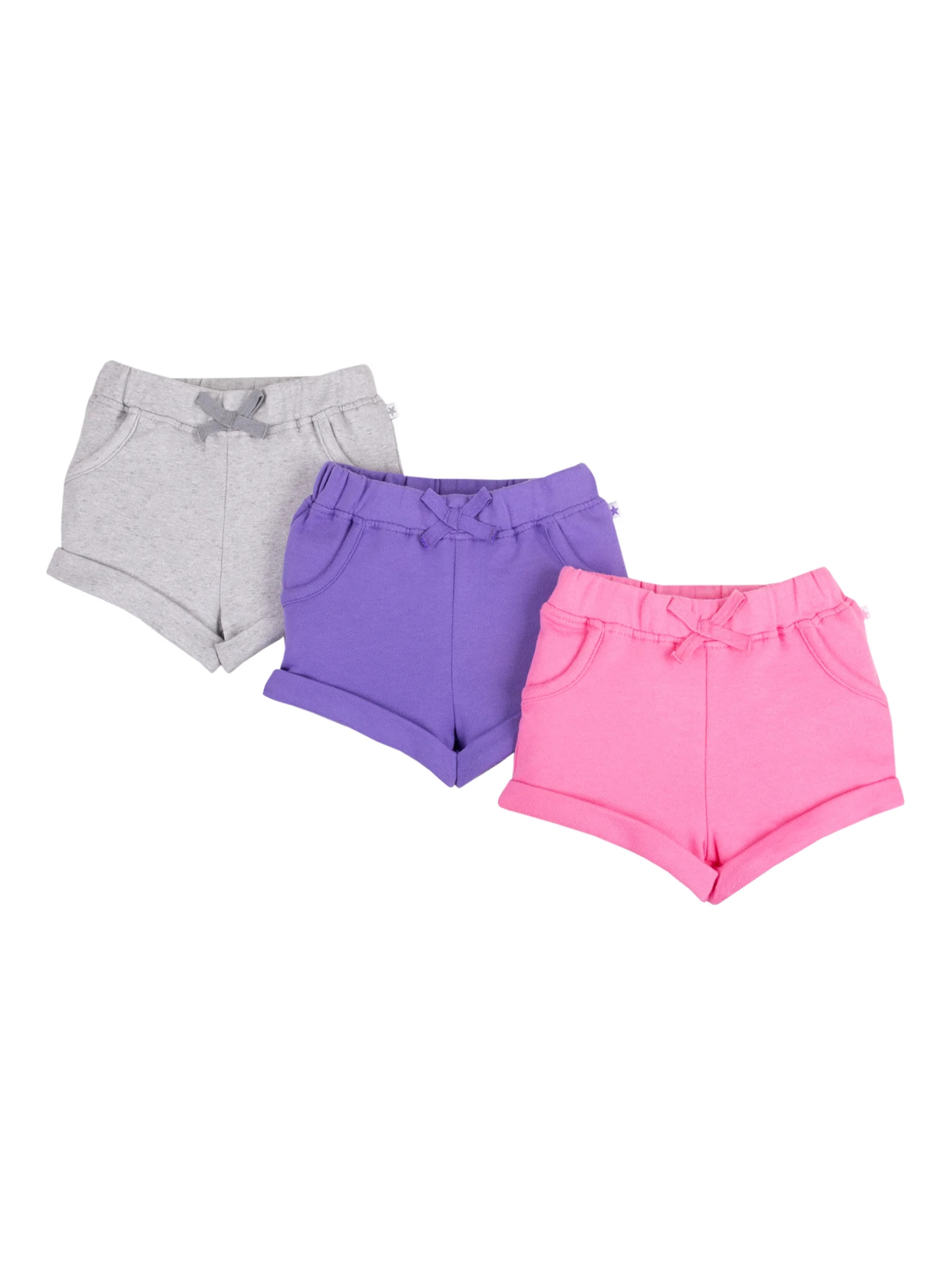 Little Star Organic Baby & Toddler Girl 3 Pk True Brights Shorts, Size Newborn - 5T - Walmart.com | Walmart (US)