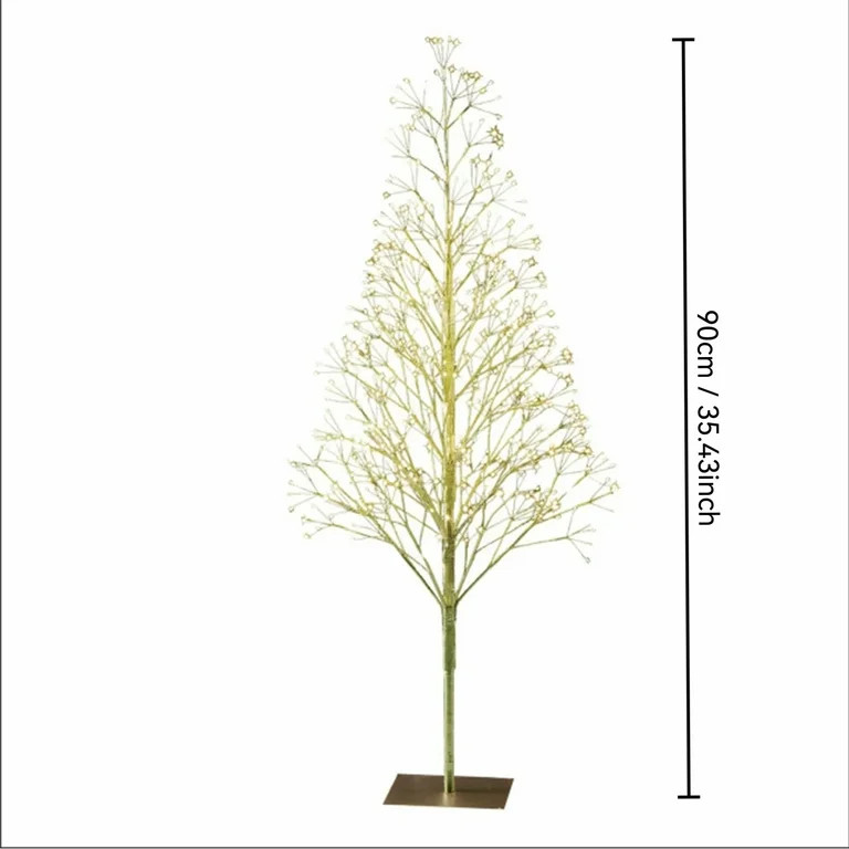 35Inch Pre-Lit Starburst Gold Artificial Christmas Tree with Warm White Twinkling LED Lights | Walmart (US)