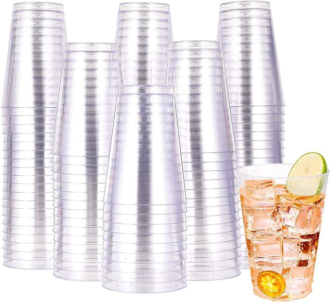 JOLLY CHEF 16 oz Clear Disposable Plastic Cups, 100 Pack Clear Plastic Cups Tumblers, Heavy-duty ... | Amazon (US)