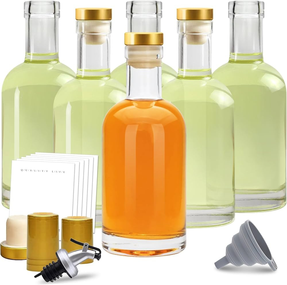 6 Pack Olive Oil Dispenser Bottle for Kitchen, 6.7oz Clear Glass Oil and Vinegar Dispenser Set,sy... | Amazon (US)