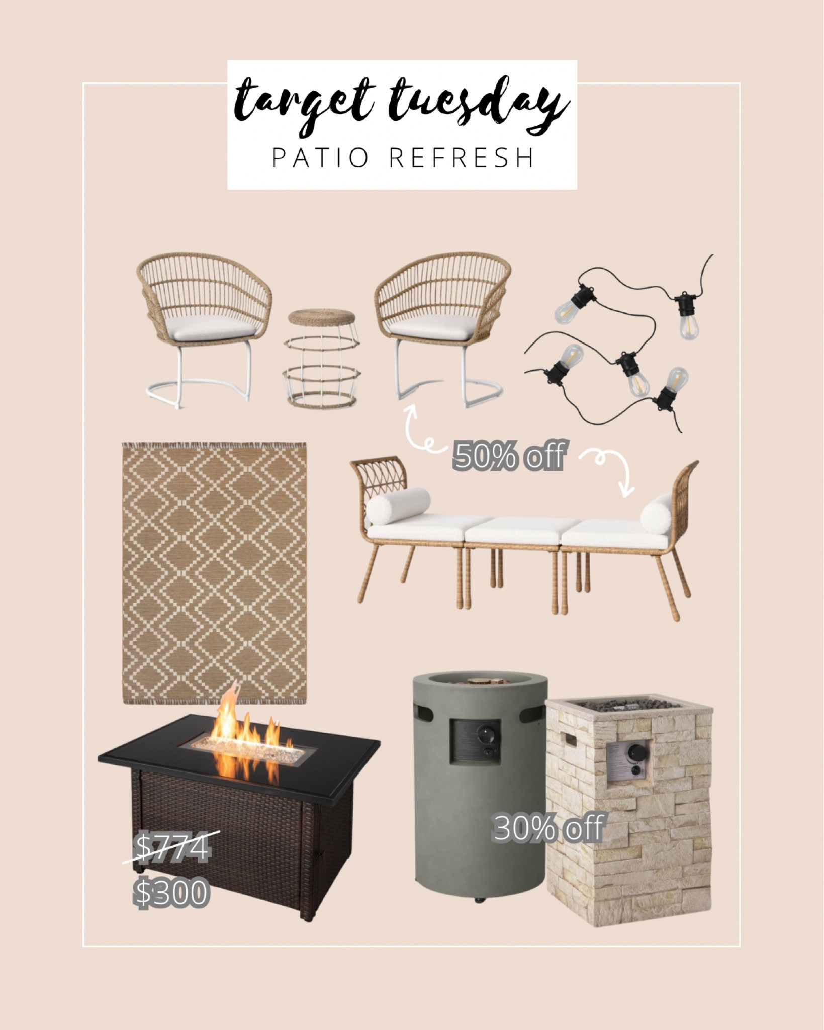 Warm summer nights call for patio entertaining! Loving these column fire pits and lounge sets. All on sale now! 

Target Tuesday 🎯

#LTKFind #LTKsalealert #LTKhome