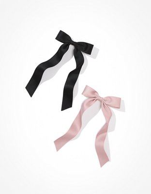 AEO Pink + Black Hair Bow 2-Pack | American Eagle Outfitters (US & CA)