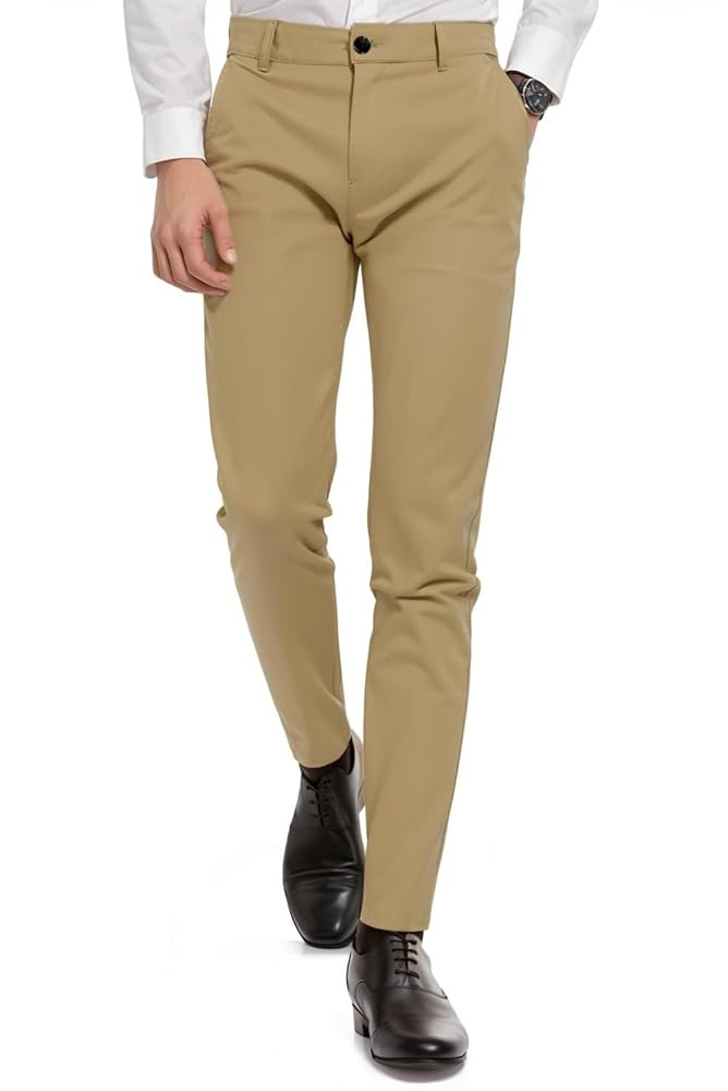 GINGTTO Mens Dress Pants Slim Fit Stretch Chino Pants for Men | Amazon (US)