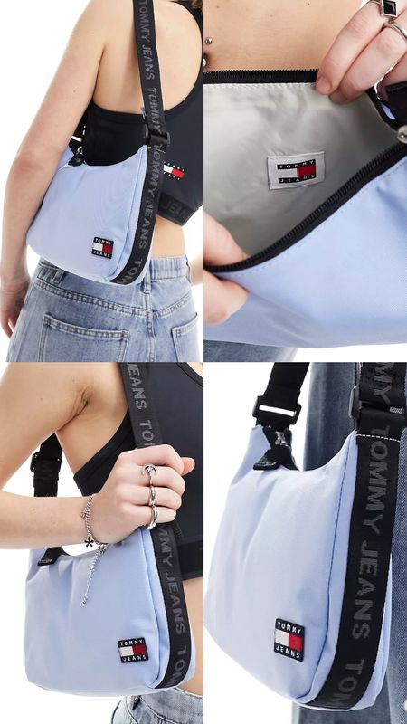 Tommy Jeans uncovered shoulder bag in blue. Summer, spring, casual look.  Under £100. Affordable fashion.  Wardrobe staple. Timeless. Gift guide idea for her. Clean aesthetic, chic look, feminine fashion, trendy look, fedtival. Tommy Hilfiger outfit idea by Asos.

#LTKfindsunder100 #LTKU #LTKeurope
