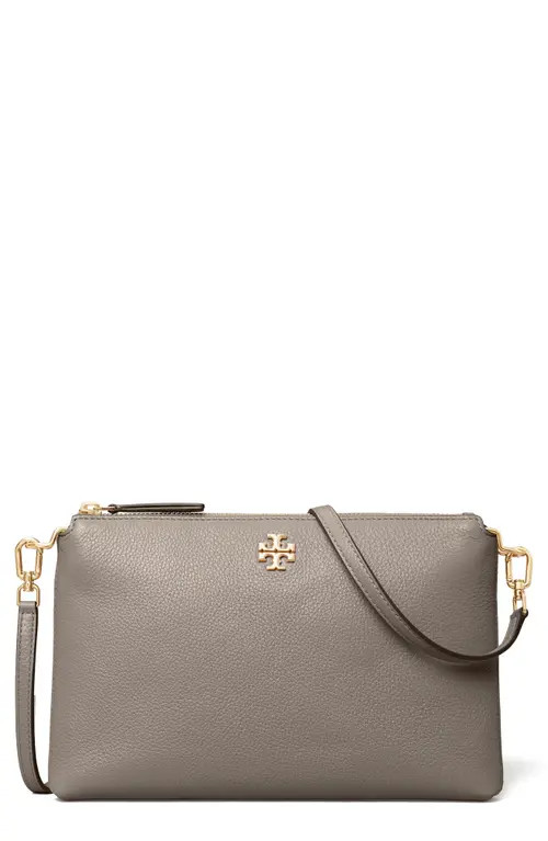 Tory Burch Mercer Pebbled Zip Crossbody Bag in Gray Heron at Nordstrom | Nordstrom