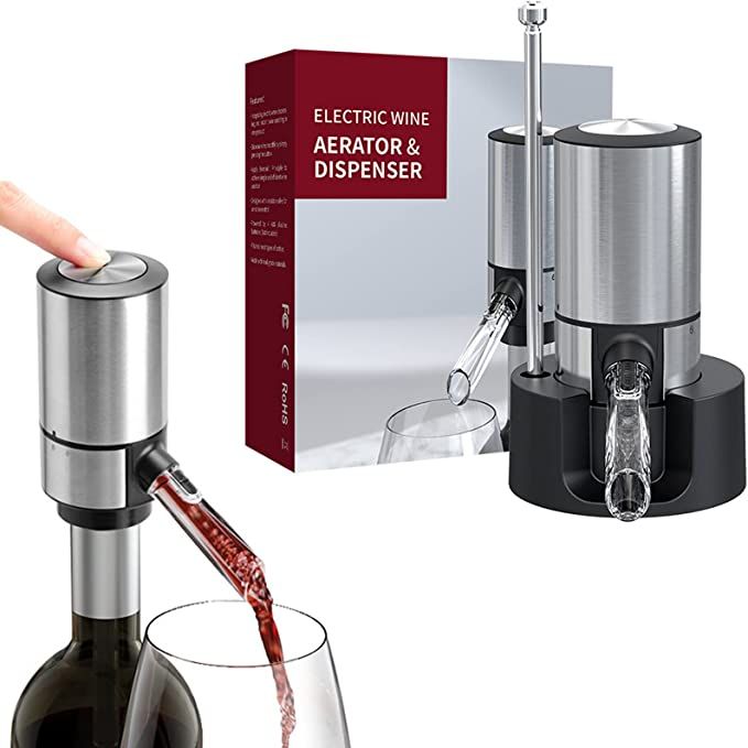 ANDRSAN Electric Wine Aerator, Wine Dispenser Pump Set with Retractable Tube, Portable One-Touch ... | Amazon (US)