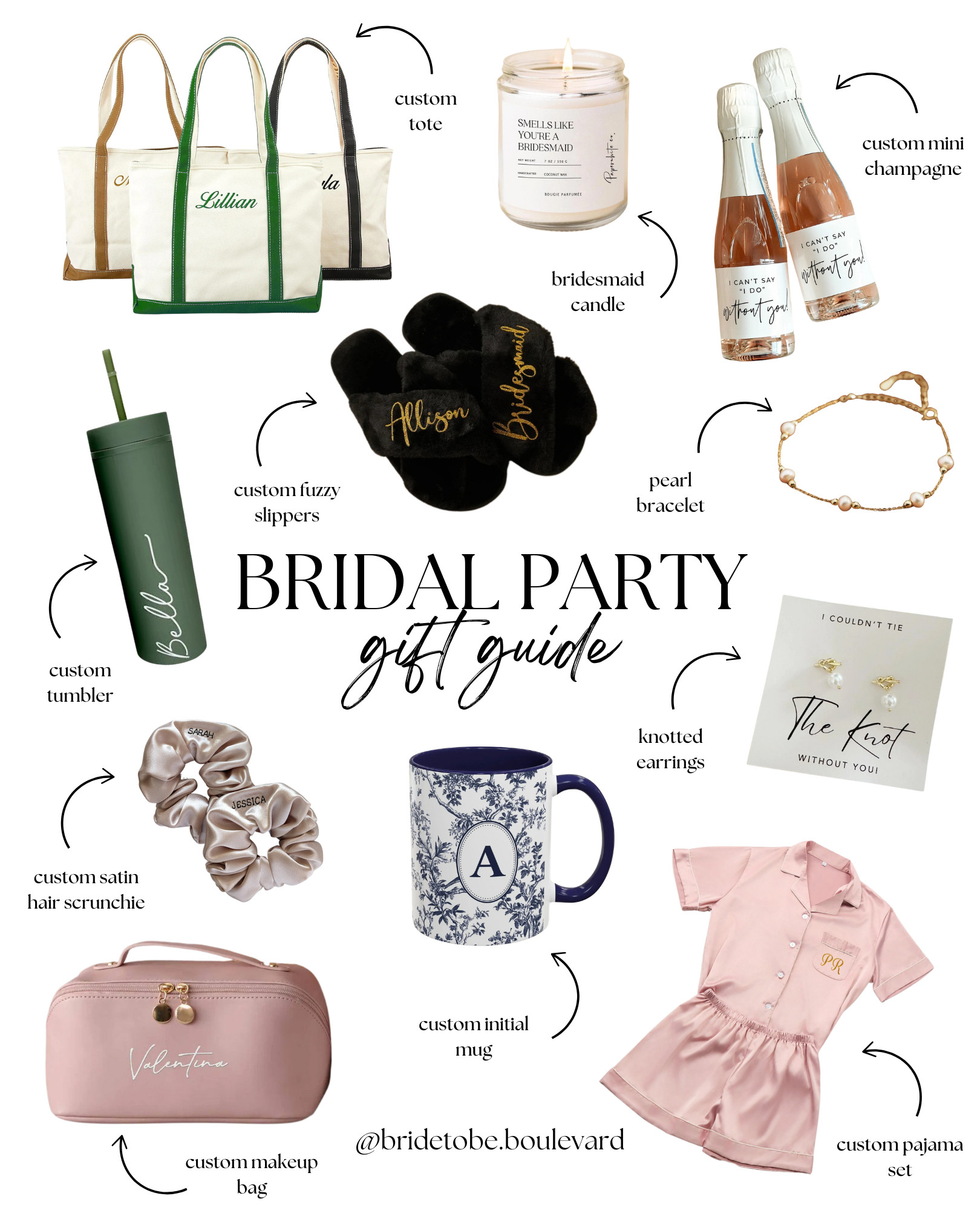 🎁 Bridal Party Gift Guide 🎁 Spoil your bridesmaids with gifts they’ll actually use and love! From cozy fuzzy slippers to candles, jewelry, makeup bags, and more—most of these picks are customizable for that personal touch. 💖 Shop now for the perfect bridesmaid gifts! #BridesmaidGifts #GiftGuide #WeddingParty #LTKBridal 

 #LTKGiftGuide #LTKParties #LTKWedding