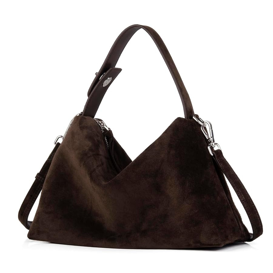 Premium Suede Leather Crossbody Bags for Women, Slouchy Suede Shoulder Bag with Adjustable Strap ... | Amazon (US)