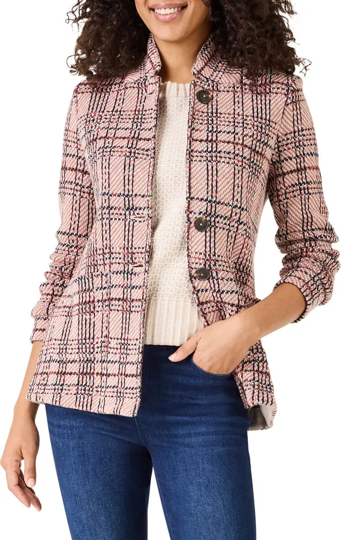 Plaid Knit Cotton Jacket | Nordstrom