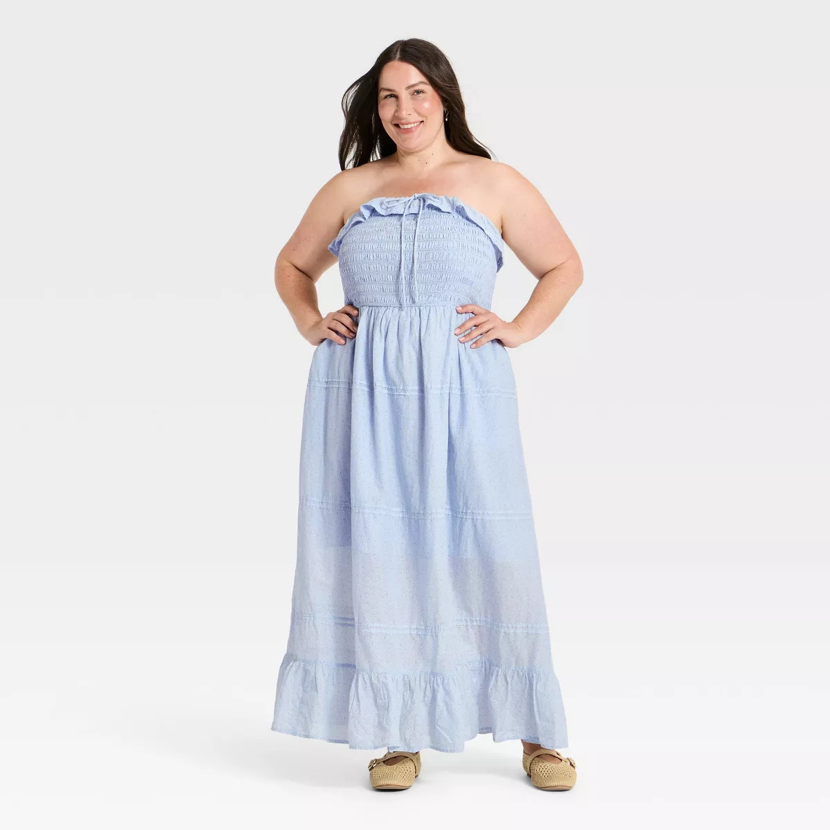 Women's Cotton Maxi Pullover Sundress - Universal Thread\u2122 Blue 1X | Target