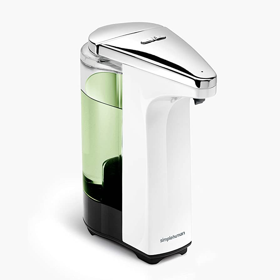 simplehuman 8 oz. Touch-Free Sensor Liquid Soap Pump Dispenser with Soap Sample, White | Amazon (US)