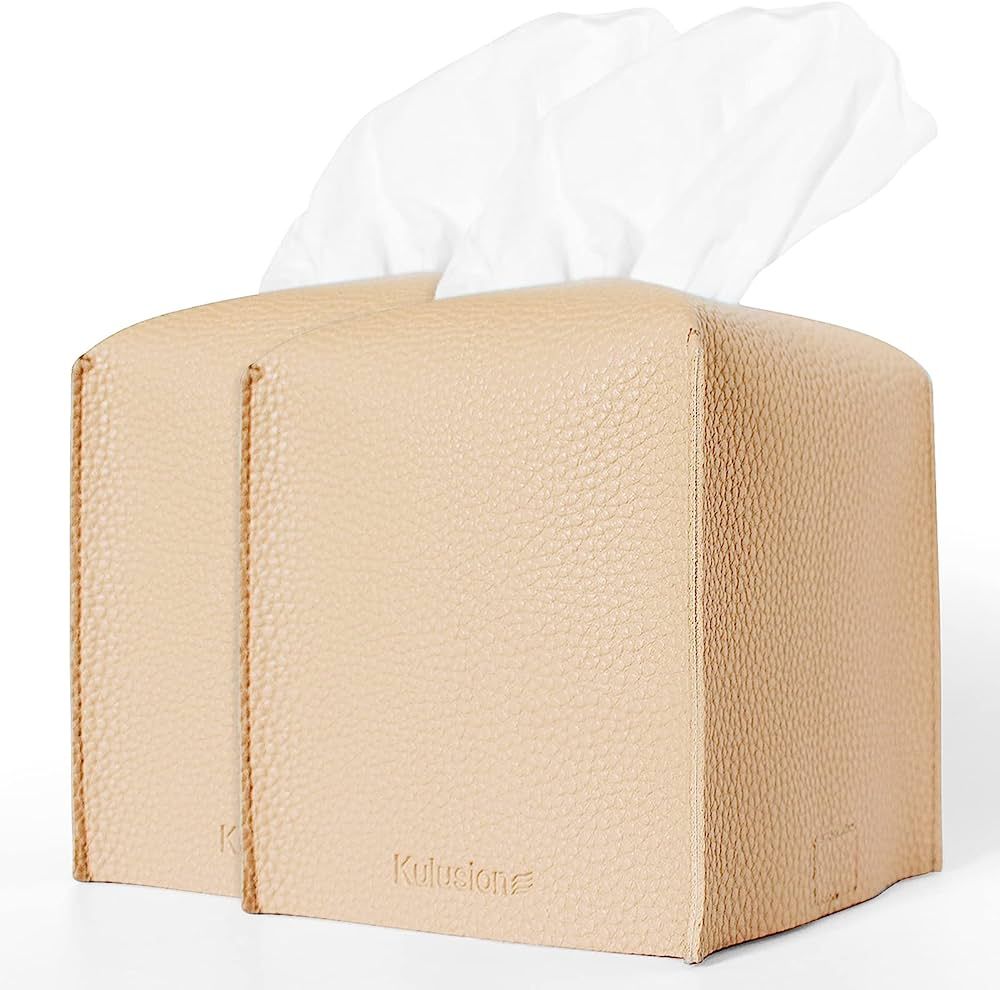 2 Pcs Tissue Box Covers, Modern Square Tissue Box Covers for Tissues Cube Box, Tissue Storage Box... | Amazon (US)