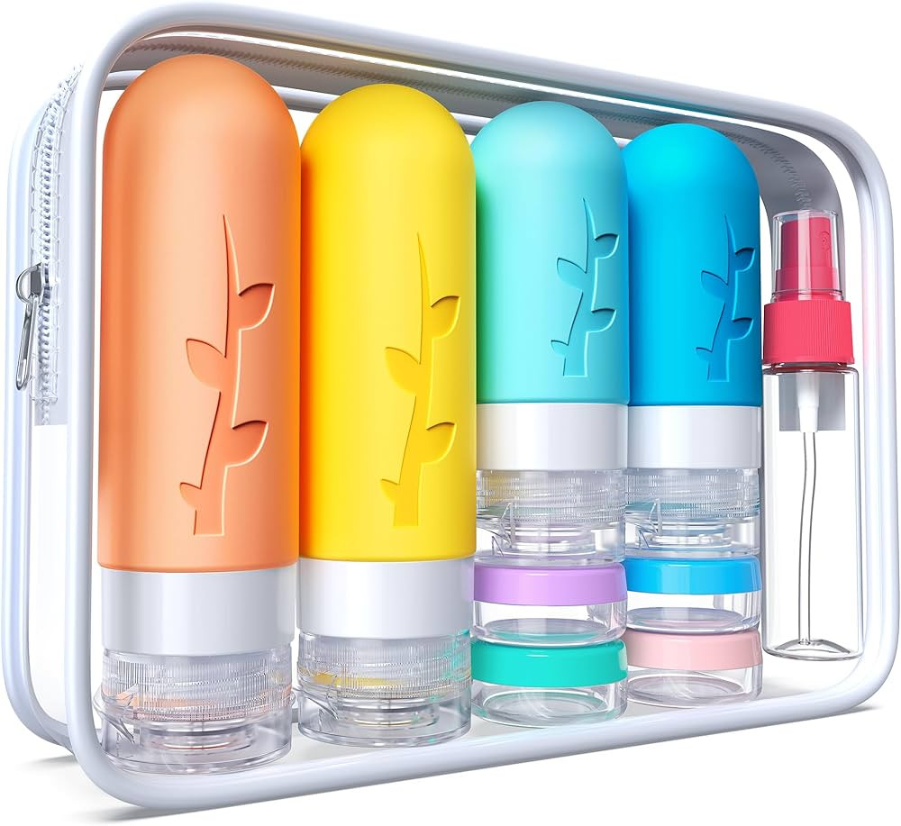18pack Travel Bottles for Toiletries:Silicone TSA Approved-Containers for Toiletries,Leak Proof R... | Amazon (US)