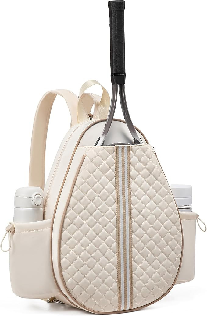 Sucipi Tennis Bag, Quilted Tennis Sling Crossbody Backpack, Water Resistant Tennis Racket Bags fo... | Amazon (US)