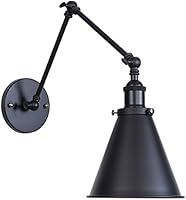 DZnNN 1 Retro Loft Matt Black Sconce Swing Arm Angle Adjustable Edison Vintage Wall Light (Hardwi... | Amazon (US)