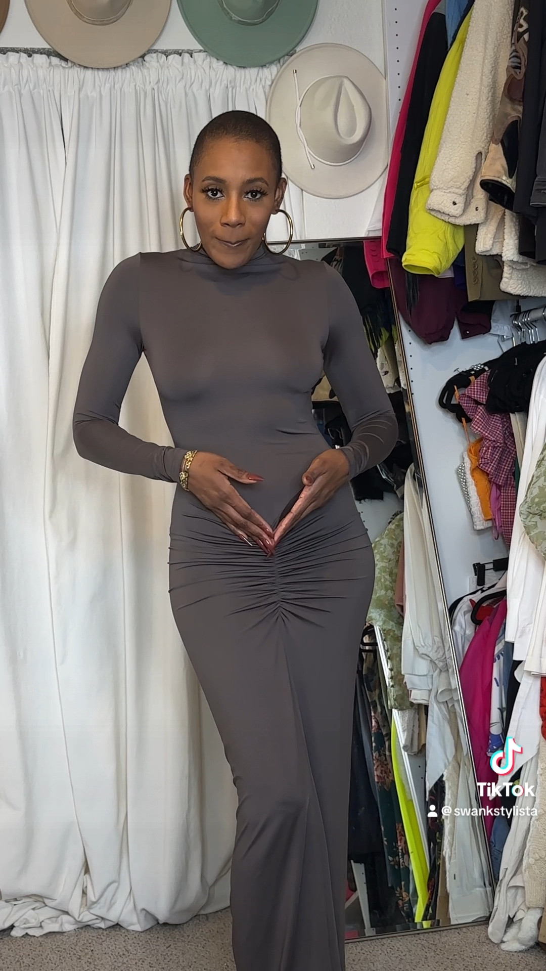 Bought this dress from the TikTok shop, but found a listing on AliExpress as well. This dress is perfect for fall and does what needs to be done! And is tall girl friendly!