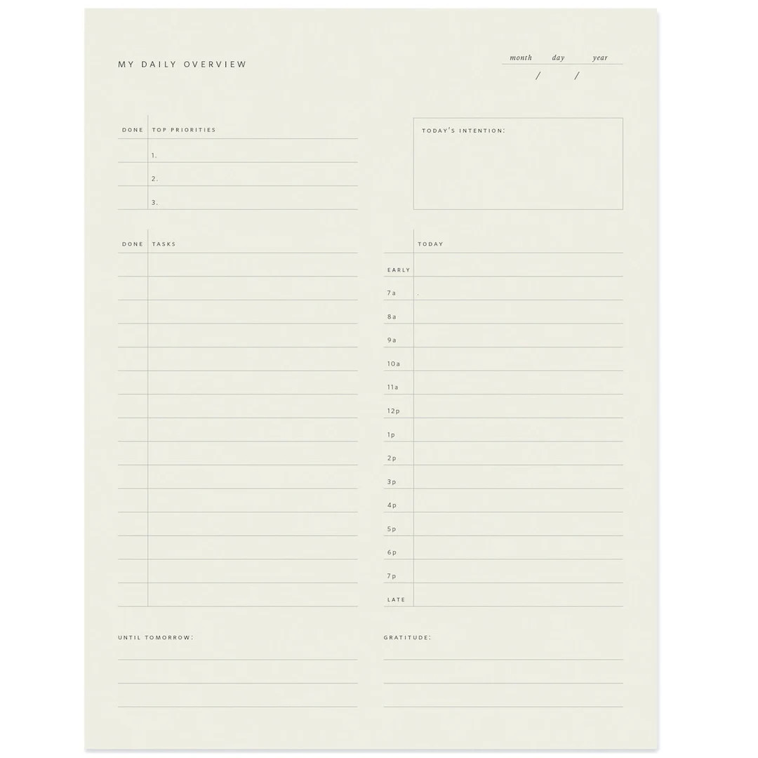 Daily Overview Notepad // Daily Organizer, Daily Planner, Daily Agenda, Organization, Mindful Pla... | Etsy (US)