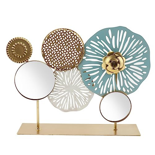 MINGZHE Boho Decor Entrance Hall Desktop Iron Ornament with Mirror Living Room Entrance Hall Decoration for Home Hotel | Amazon (US)