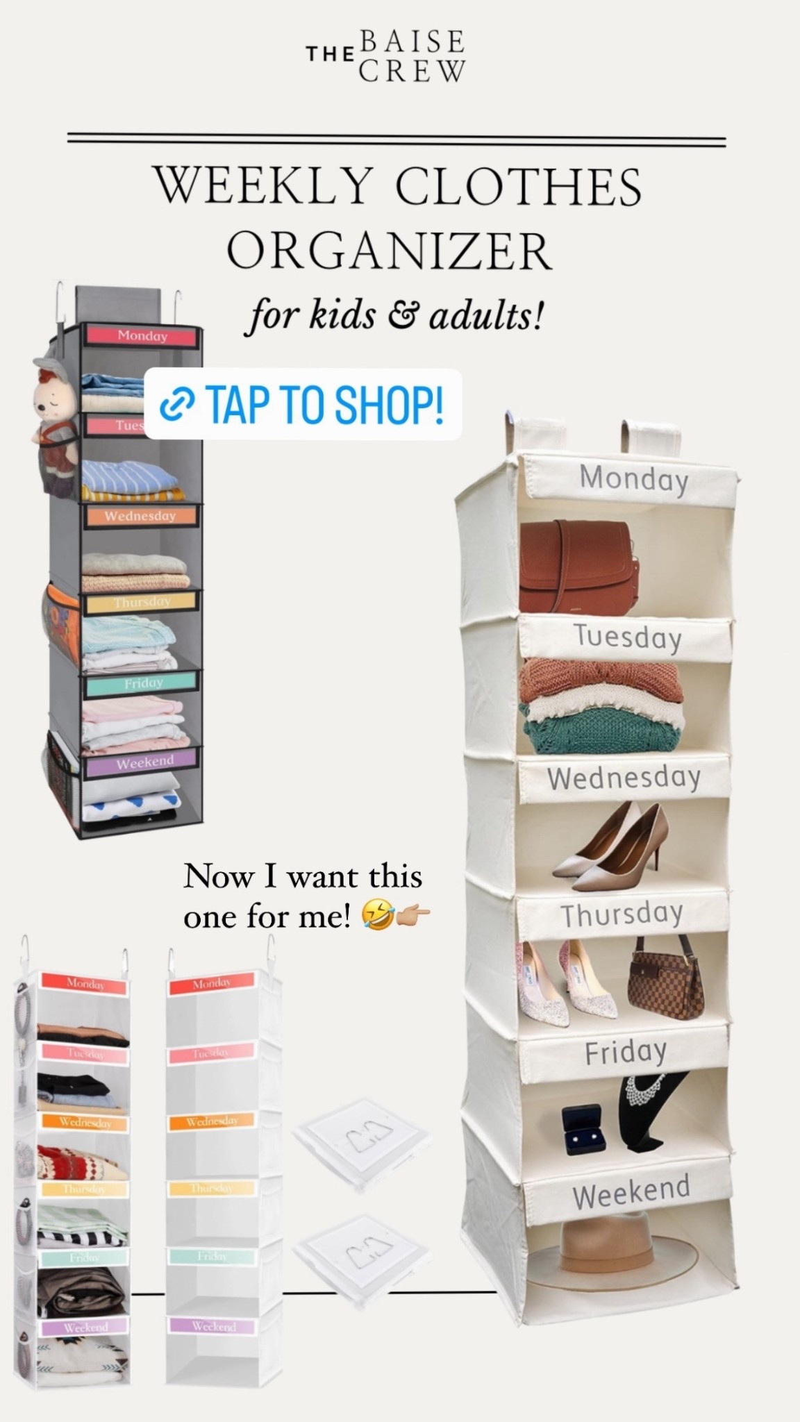 Hanging clothes organizers we have for the kids! 