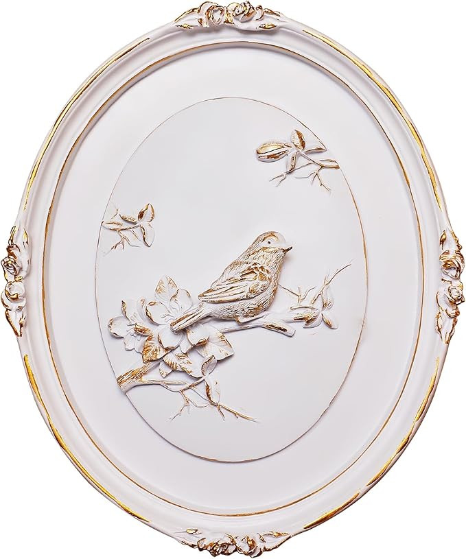 EvruCexul Vintage Bird Wall Sculpture- Antique Wall Decor, Hand Painted Wall Decoration with Embo... | Amazon (US)