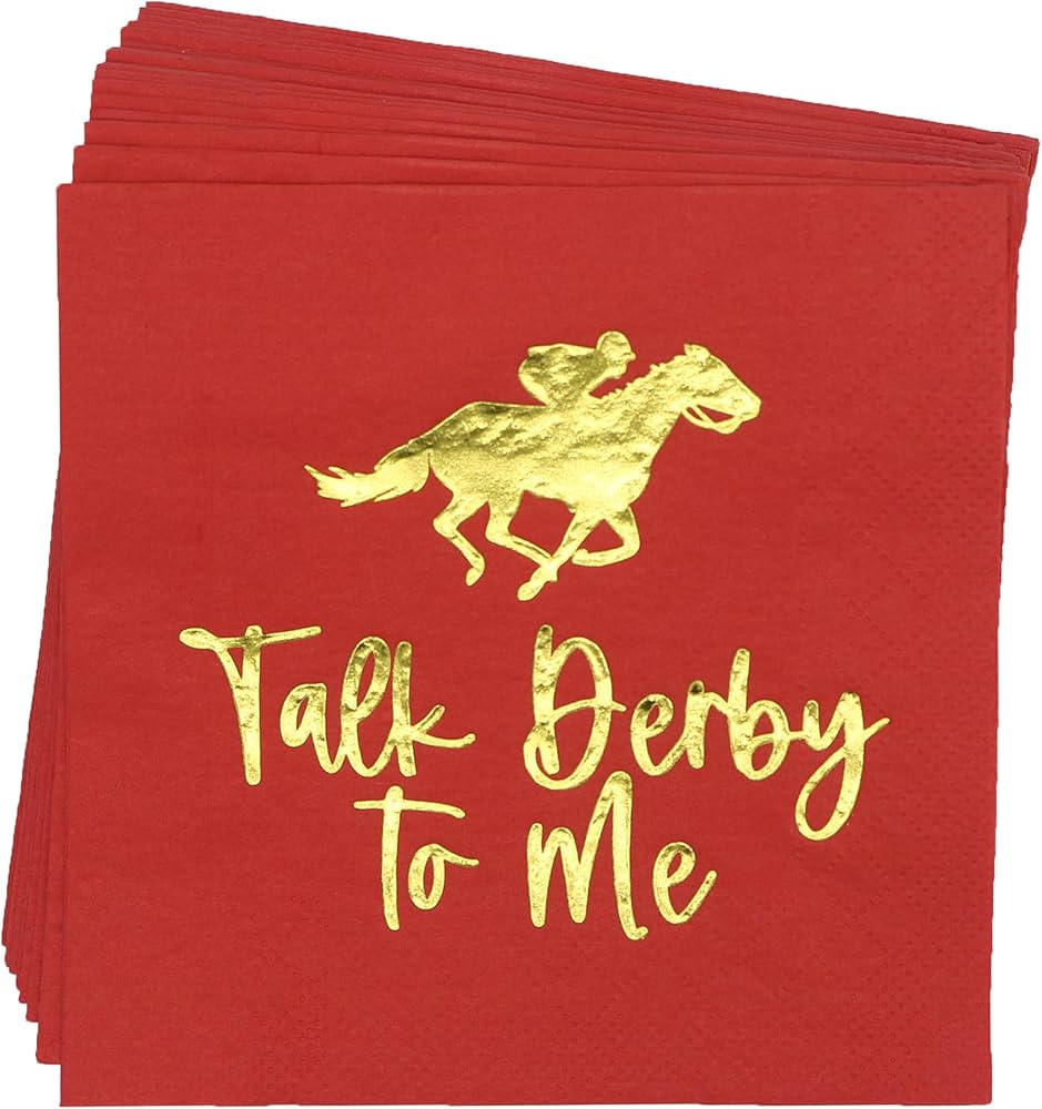 Derby Party Napkins, Talk Derby to Me Napkins, Derby Party Decorations, Horse Race Rose Party Dec... | Amazon (US)