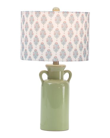 20.5in Ceramic Table Lamp With Printed Shade | TJ Maxx