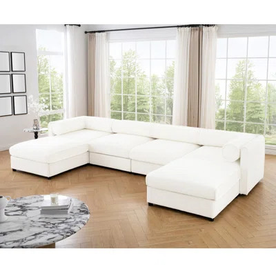 Modular Sectional Sofa with Storage, Convertible U Shaped Living Room Couch with Ottoman | Wayfair North America
