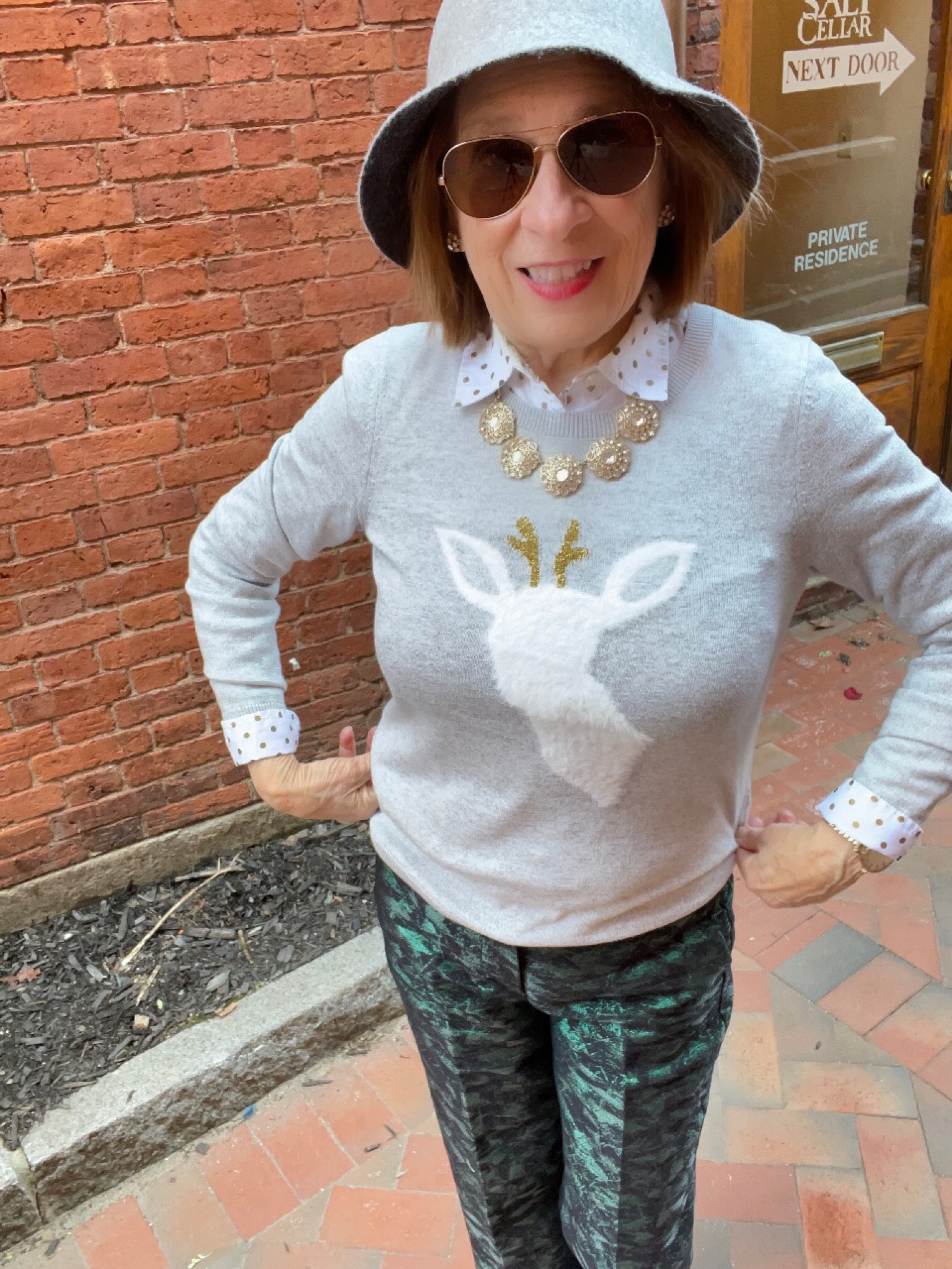 Reindeer graphic white sweater is always a fun sweater that goes with everything. So festive  

#LTKfindsunder50 #LTKHoliday #LTKsalealert