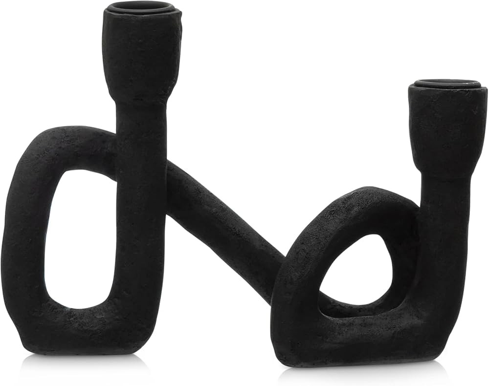 Resin Black Taper Candle Holder Stand Tabletop Centerpiece Decorative Holders Candlesticks Tapere... | Amazon (US)