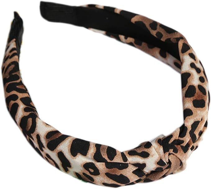 Simdoc Bohemian Tie-Dye Leopard Print Headband Center Twist Bowknot Hairband Makeup Shower Stylin... | Amazon (CA)