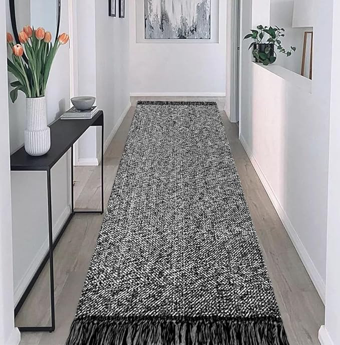 Boho Hallway Runner Rug 2.6'x 8',Hand-Woven Washable Entryway Runner Rug Cotton Farmhouse Laundry... | Amazon (US)