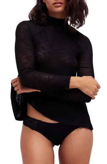 Women's Free People Weekends Snuggle Turtleneck, Size X-Small - Black | Nordstrom