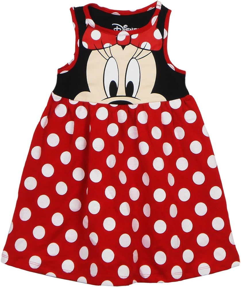Disney Toddler Girls Minnie Face Dress, Polka Dot | Amazon (US)