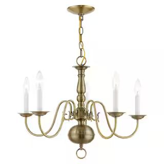 Williamsburgh 5 Light Antique Brass Chandelier | The Home Depot