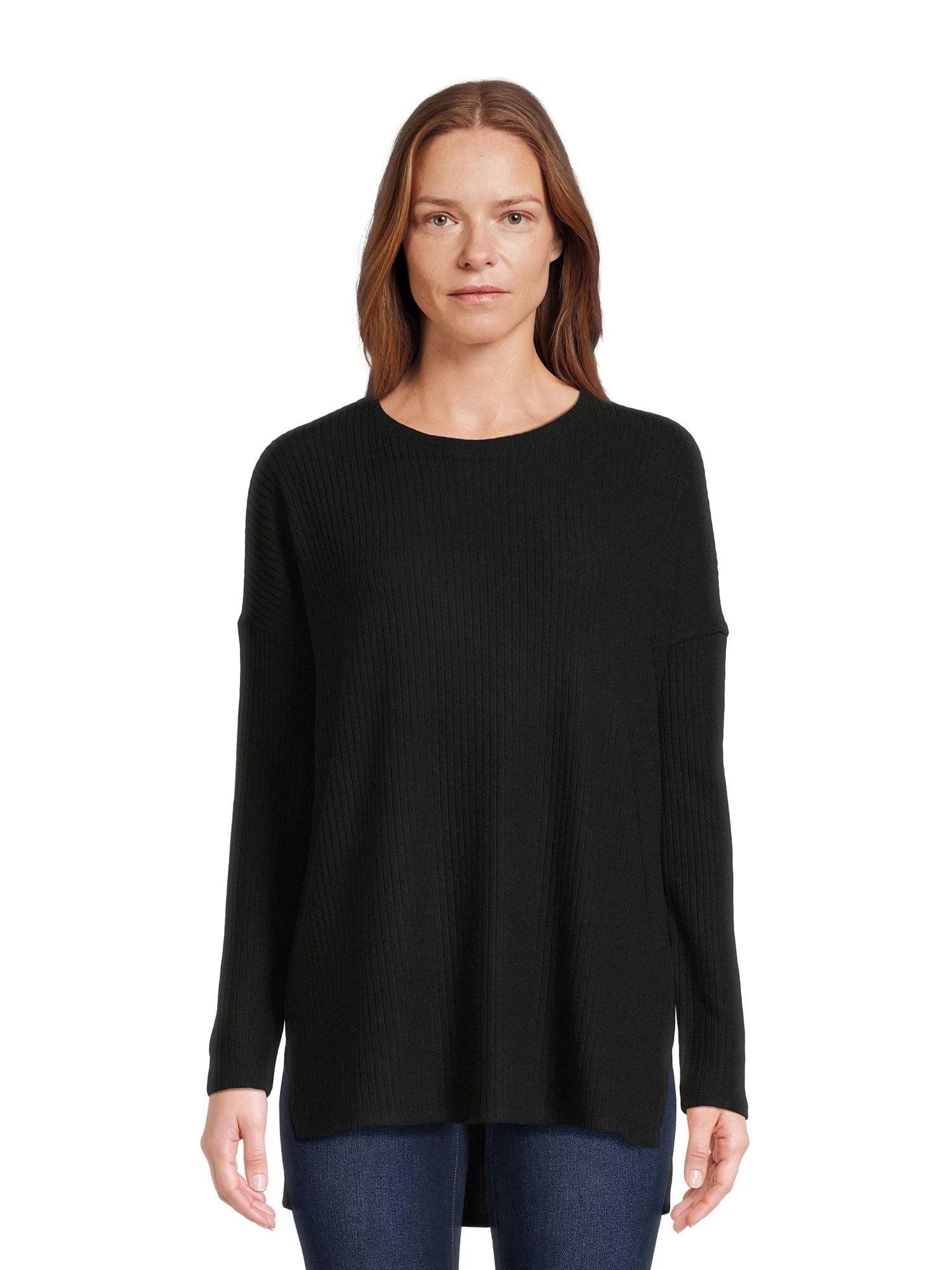 Time and Tru Women's Ribbed Tunic Top, Sizes S-XXXL | Walmart (US)