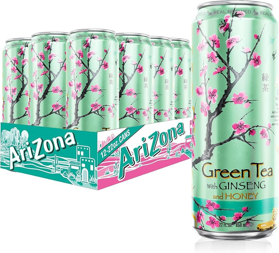 AriZona Green Tea with Ginseng and Honey - Big Can, 22 Fl Oz (Pack of 12) | Amazon (US)