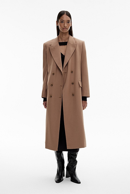 Wool Blend Double-Breasted Blazer Coat | Witchery (AU)