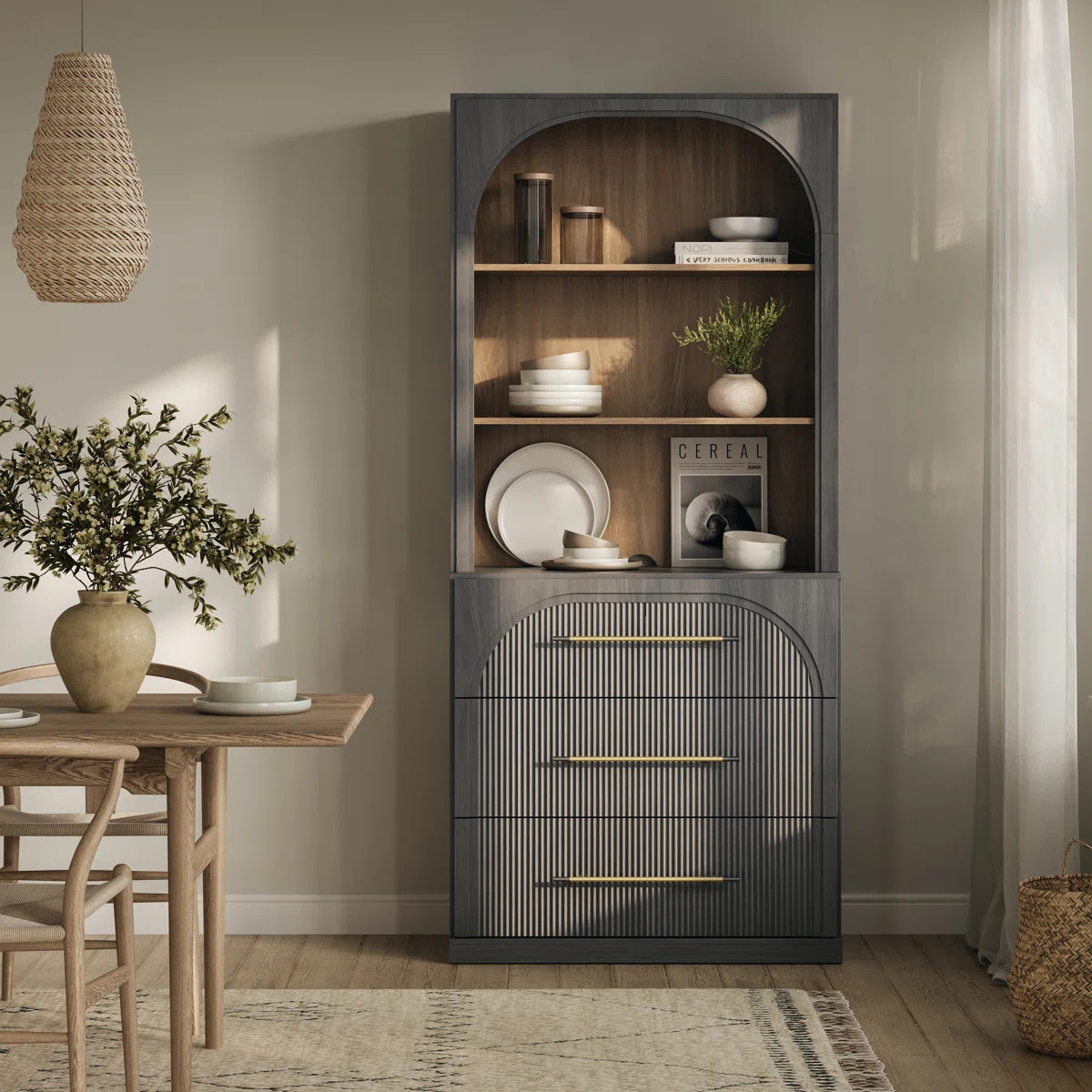 72" Tall Modern Bookshelf with 3 Drawers | Wayfair North America
