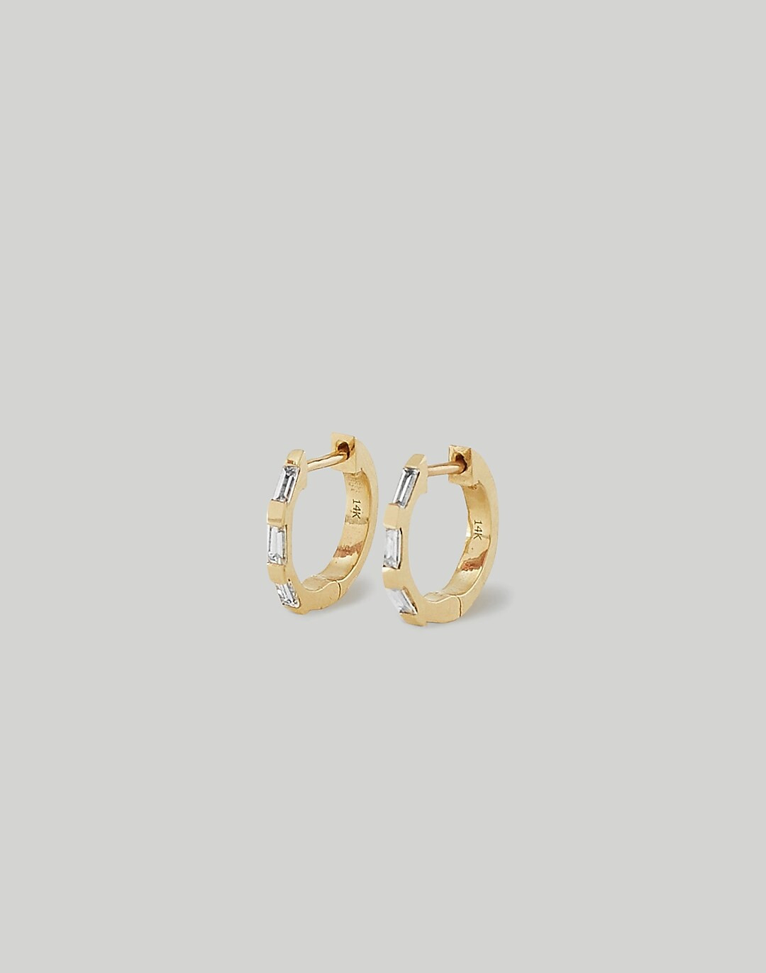 Kinn Studio&trade; Ellie Baguette Huggie Earrings Diamond | Madewell
