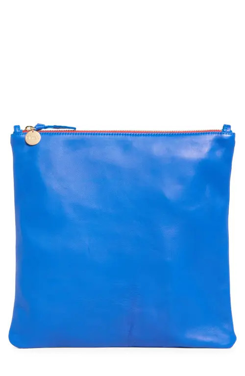 Clare V. L'et Leather Clutch in Electric Blue at Nordstrom | Nordstrom
