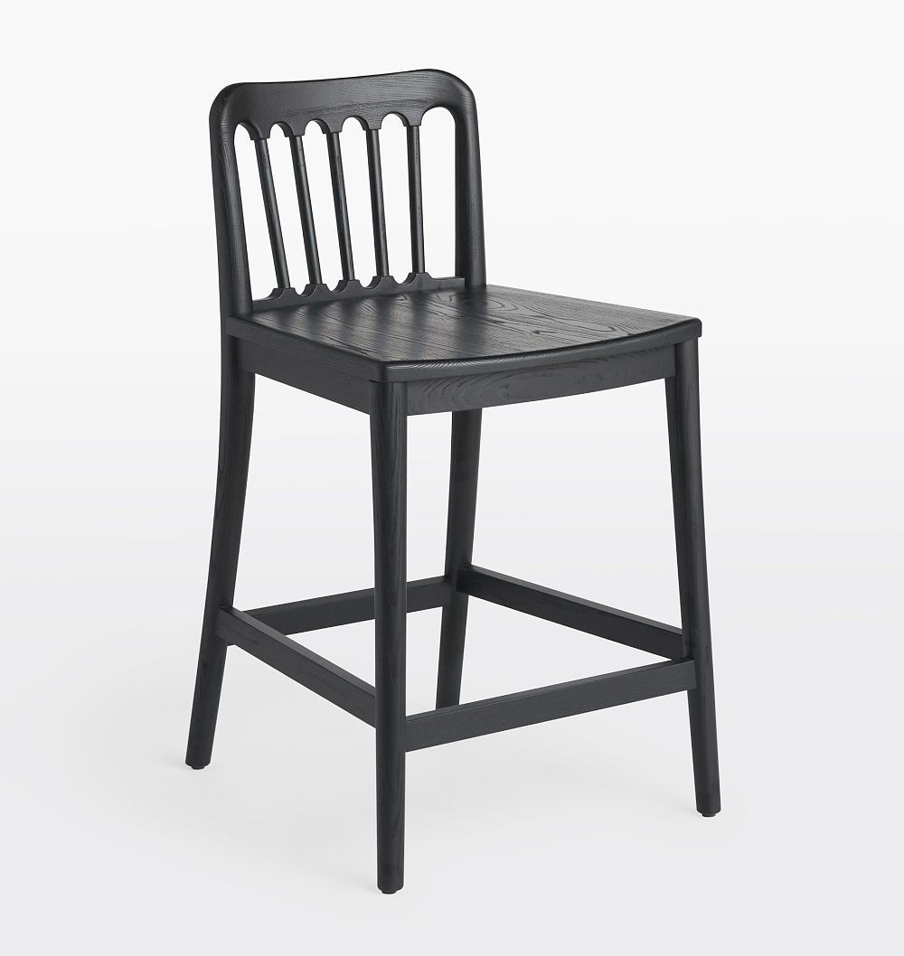 Kimbrell Counter Stool, Black Ash | Rejuvenation
