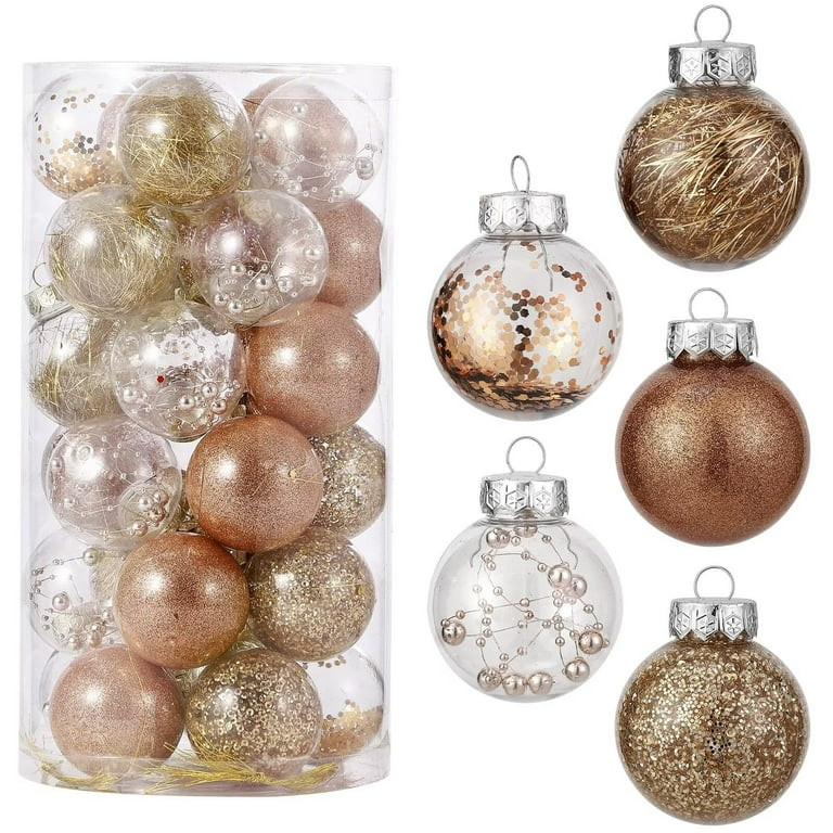 HOBLOC 30pcs Christmas Ball Ornaments Set, 2.4" Printed Shatterproof Christmas Tree Decoration Ba... | Walmart (US)