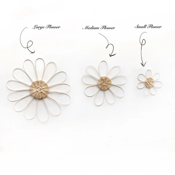 Handmade Rattan Flower Wall Hanging  Daisy Wall Decor  Boho | Etsy | Etsy (US)