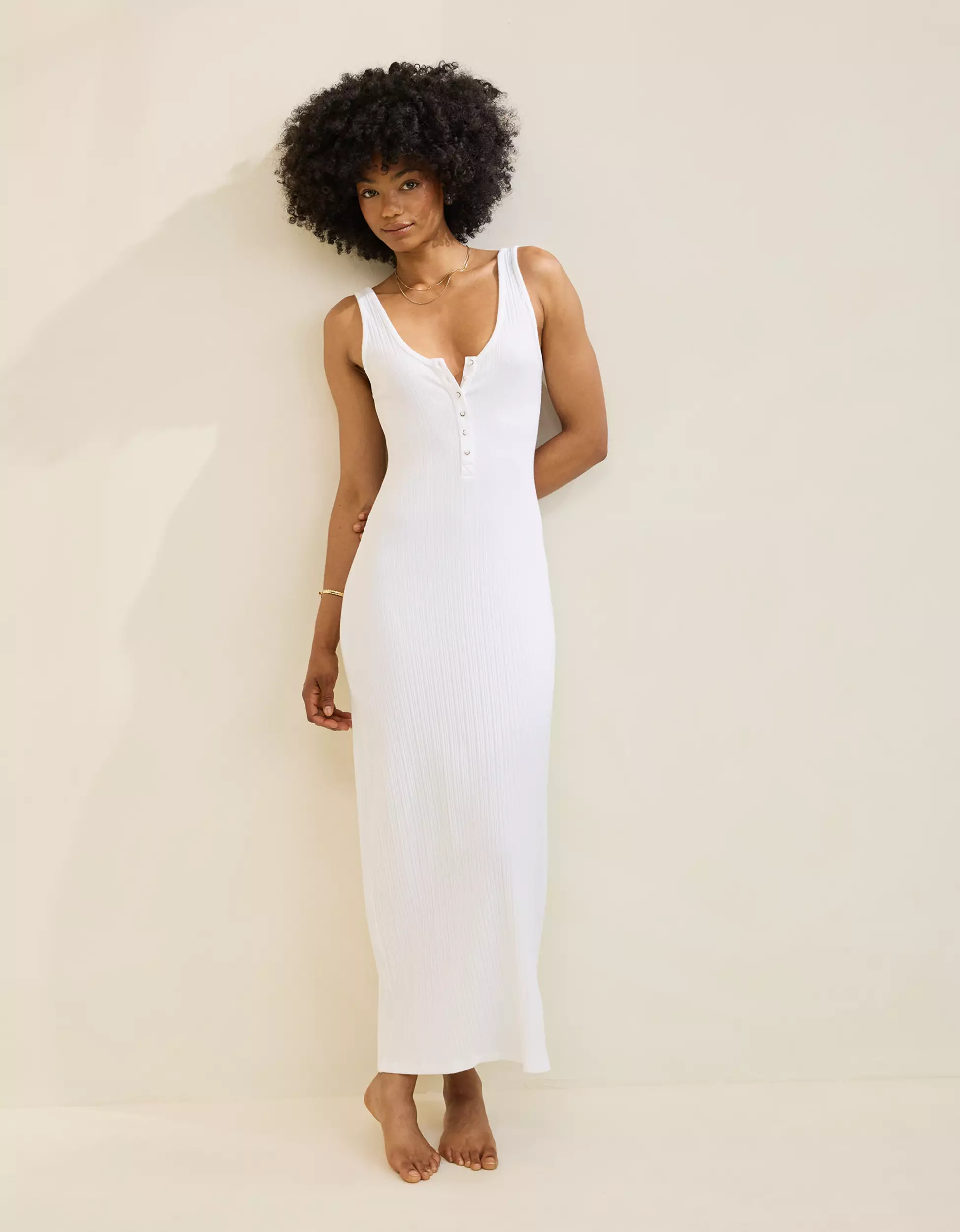 Aerie Double V Henley Bodycon Maxi Dress | Aerie
