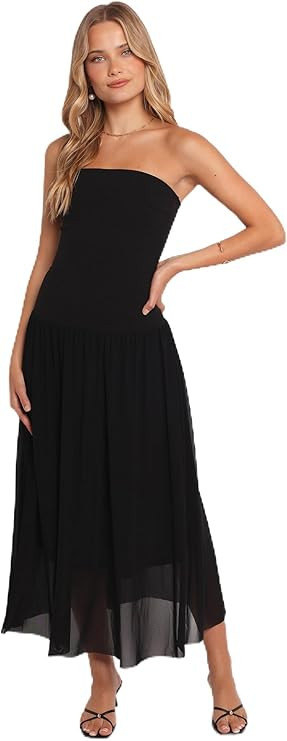 Petal & Pup Women's Caitie Midi Dress - Black | Amazon (US)